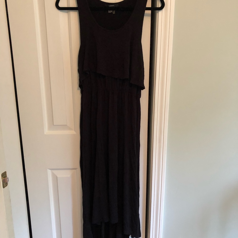 Black High Low Cotton Dress Size L